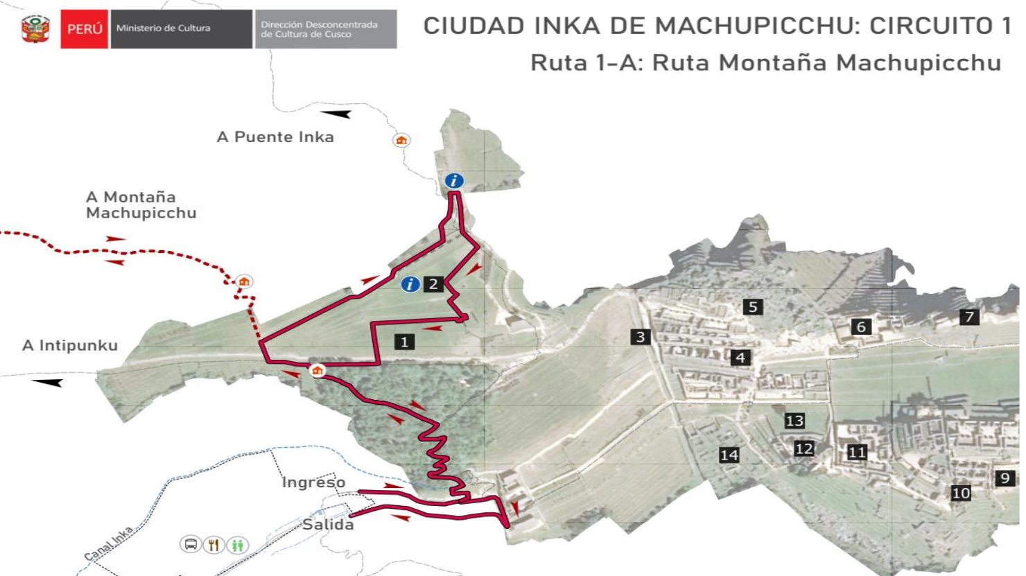 Map Machu Picchu Mountain Route