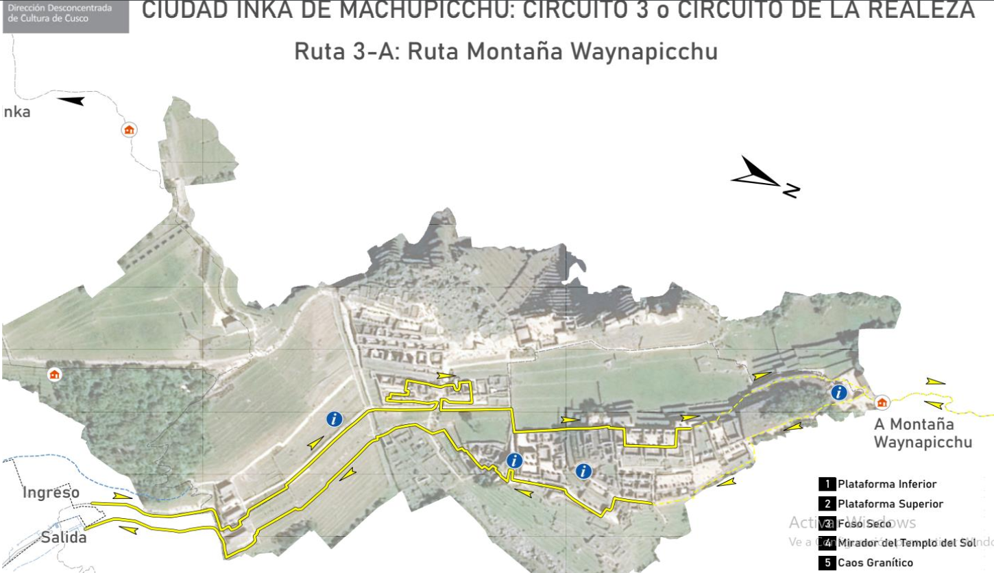 Map WaynaPicchu Mountain Route