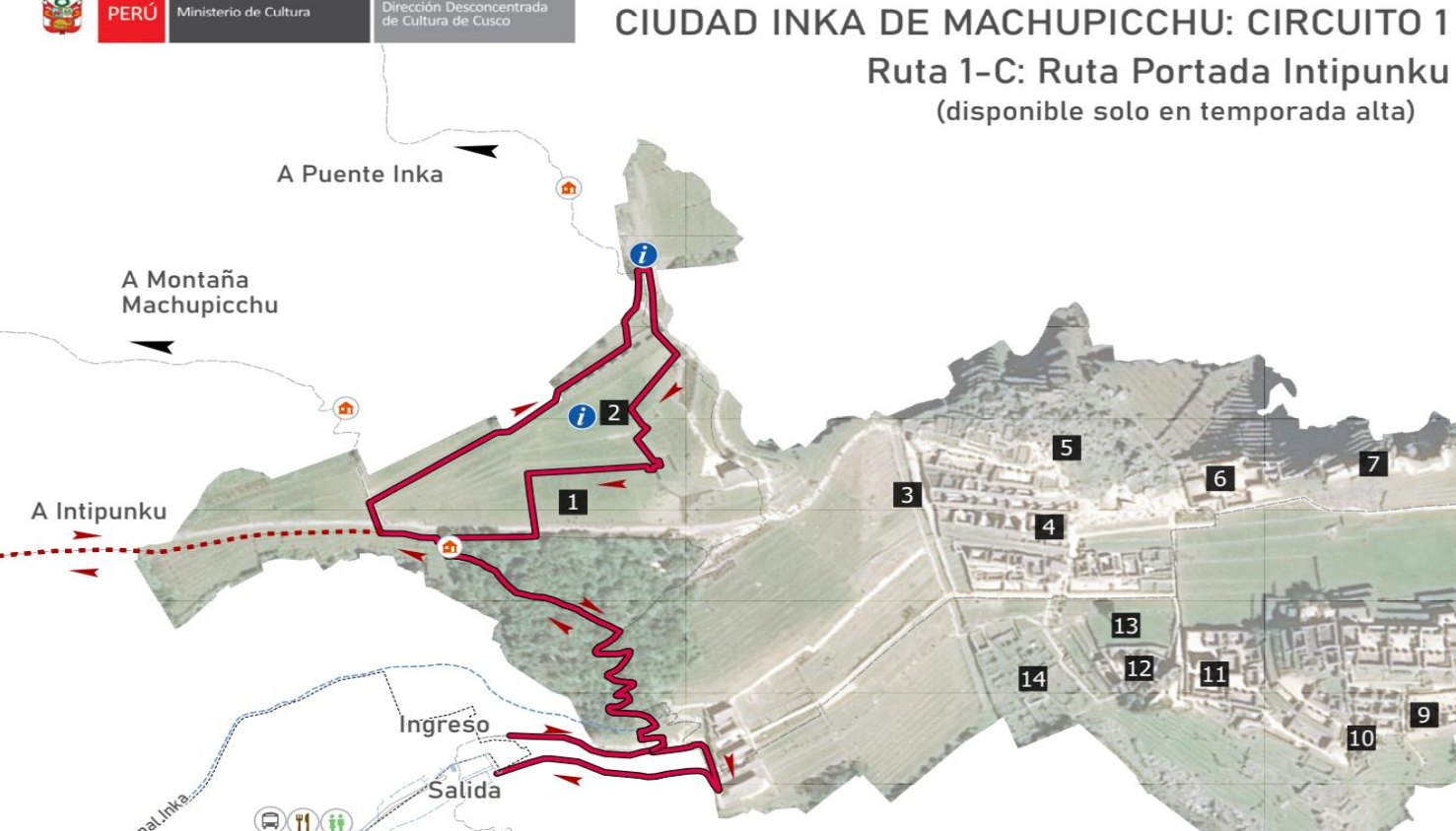 Map Route Intipunku Gate