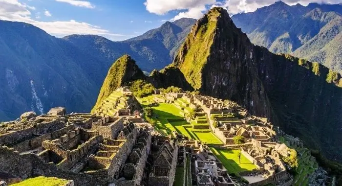 panoramic view of one of the 7 wonders of the modern world, Machu Picchu