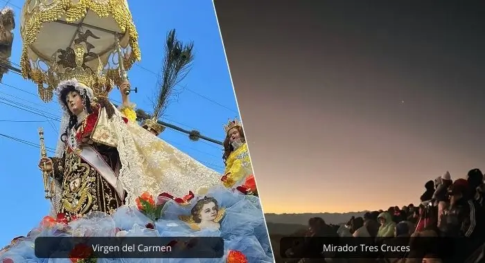vista de la virgen del carmen y el mirador de tres cruces