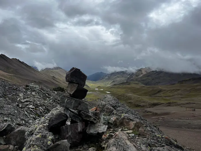 Panoramic view of the Peruvian Andes on the route to Vinicunca
