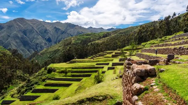 inca terraces in chinchero - sacred valley of the incas